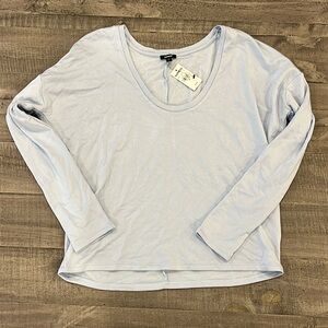 Express light blue long sleeve scoop neck top cozy super soft inside NEW size XS